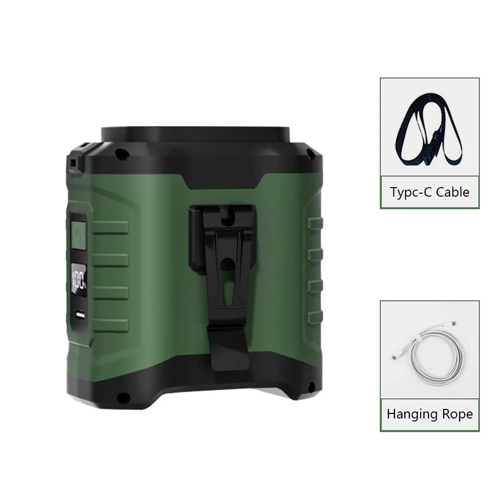 Raugee Portable Waist Clip Fan &ndash; 10000mAh Power Bank Green