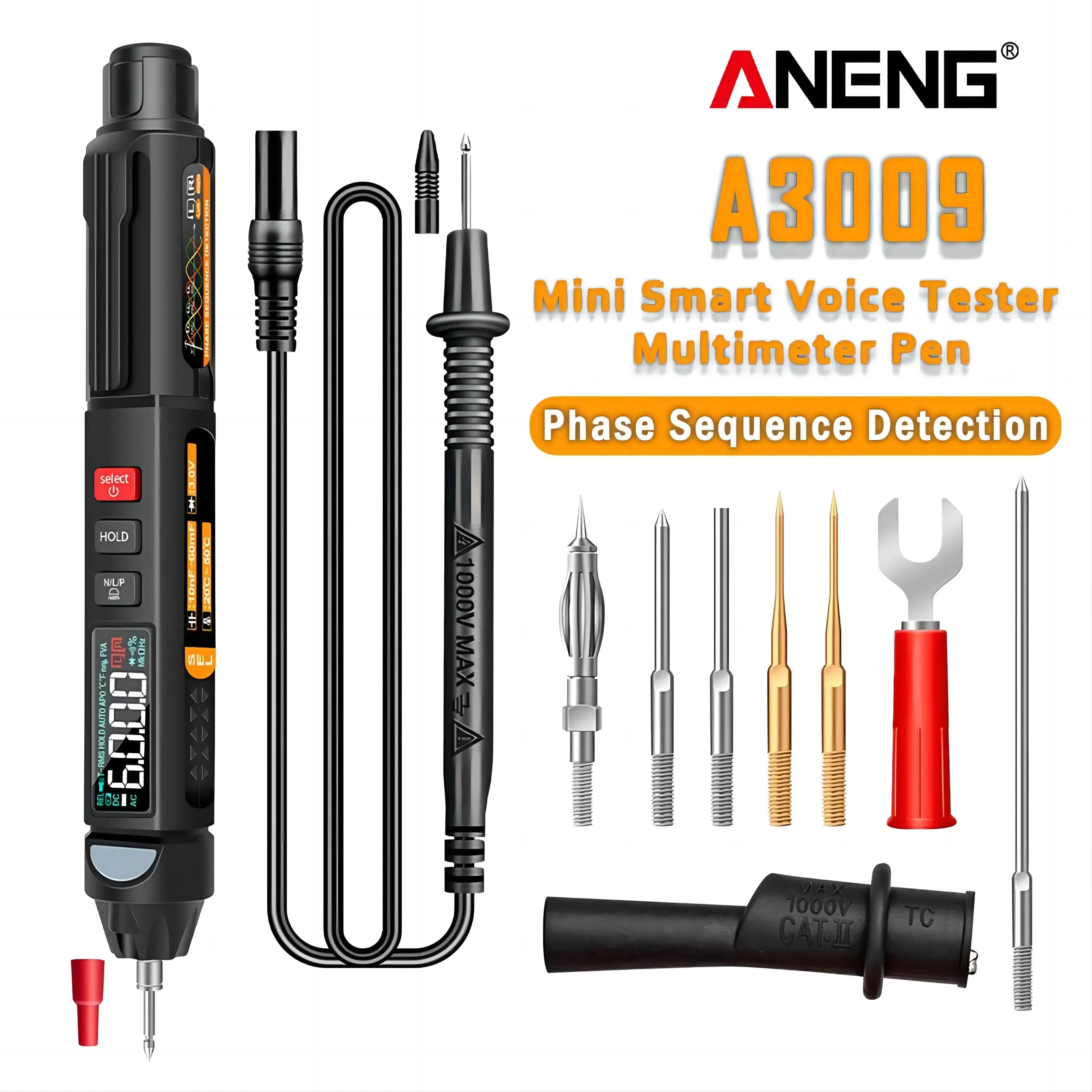 ANENG A3009 Mini Digital Multimeter Pen &ndash; Smart Voice Broadcast Testing