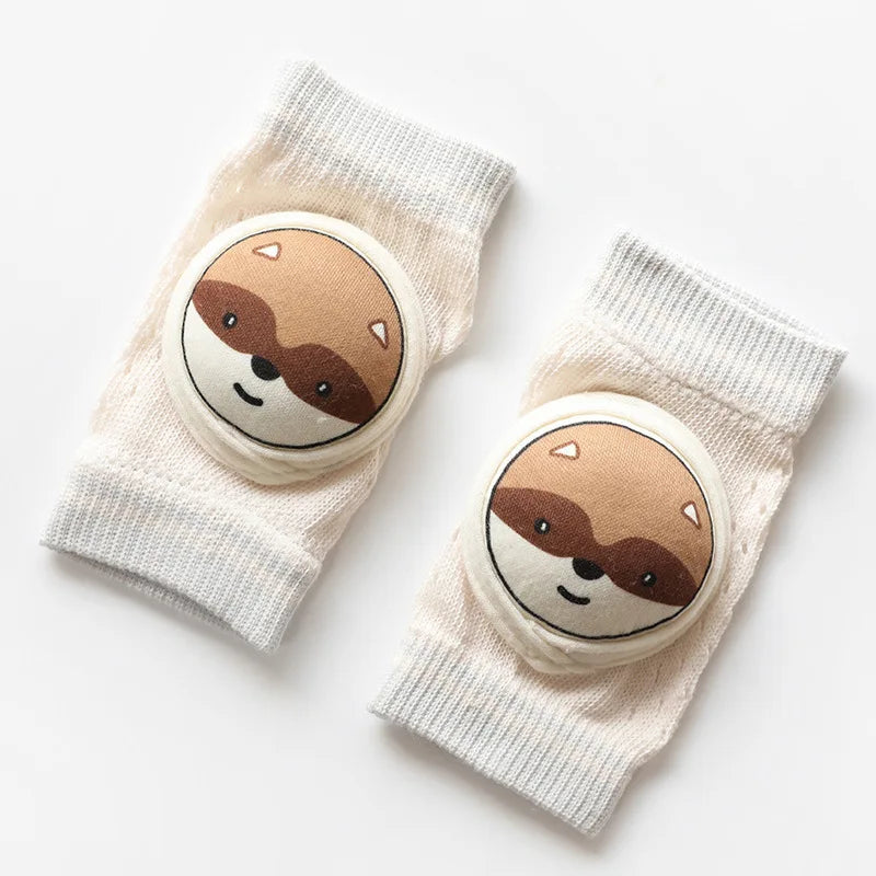 Cartoon Children Knee Pads 3000 &ndash; Summer Mesh Protection light gray raccoon / 0-3 years