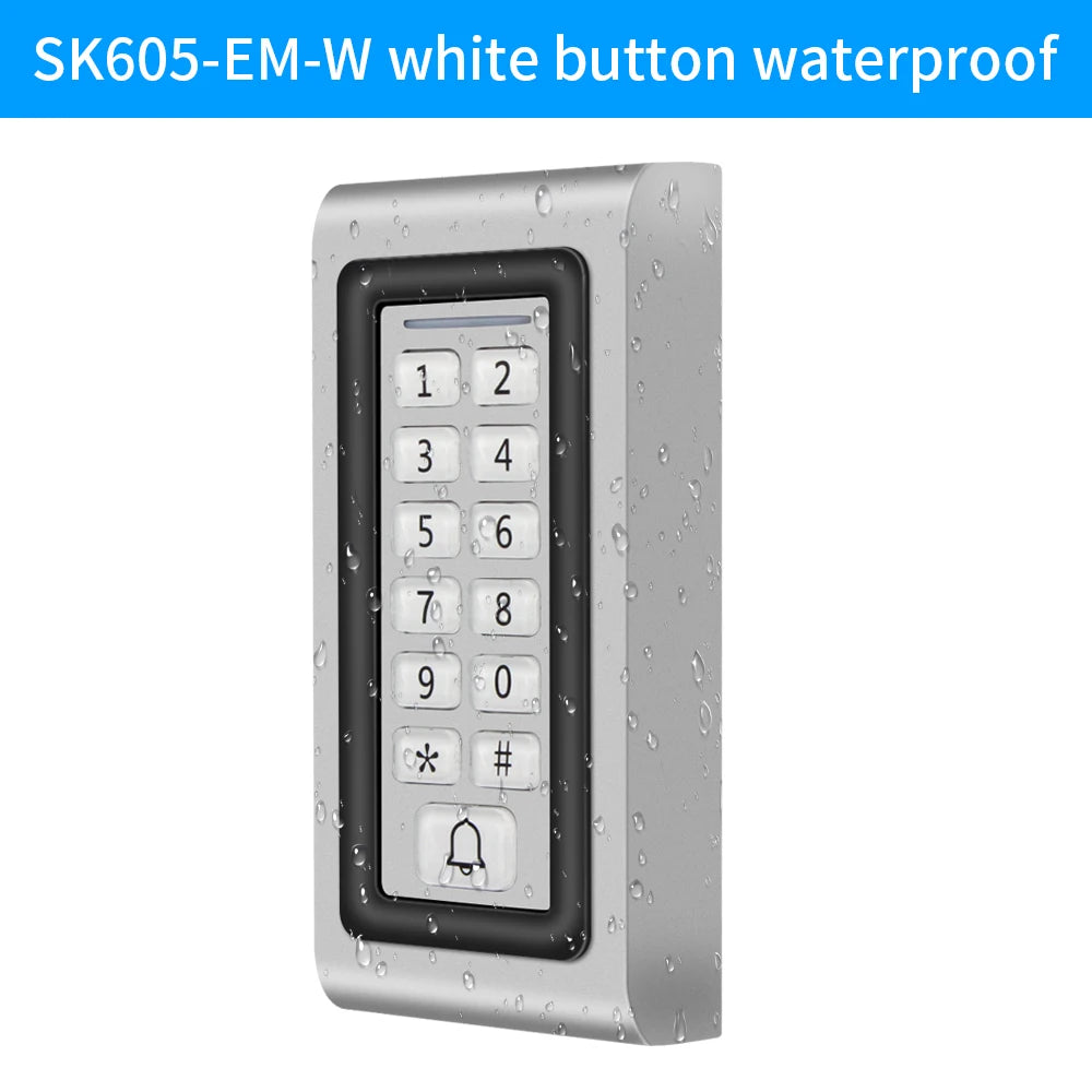 M6 Backlight RFID Reader &ndash; IP67 Waterproof Access Control SK605-EM-W white