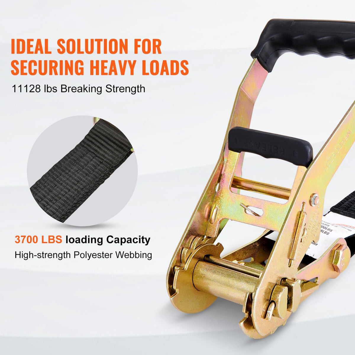 SucceBuy 4Pcs Ratchet Strap Set - Heavy Duty Tie Downs