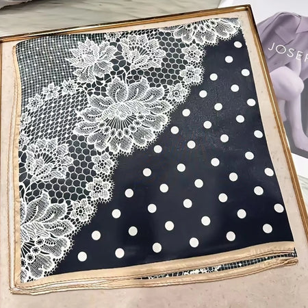 Green Women 100% Mulberry Silk Scarf &ndash; Elegant Floral Design for Versatile Styling