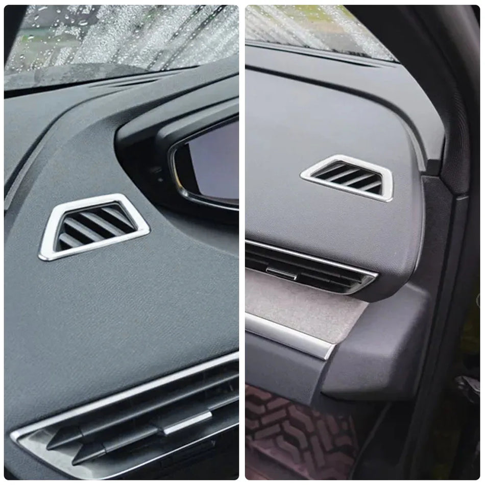 Priekiniai AC angos dangteliai Peugeot 5008 3008 GT, chromo ABS apdaila, 2 dalys, LHD suderinamas