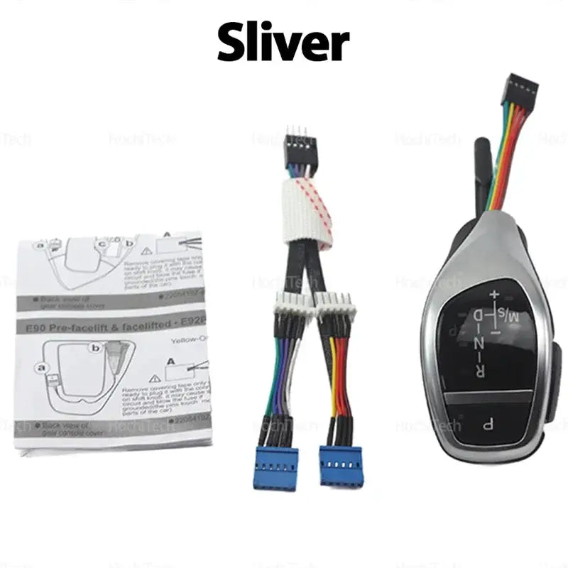 Led PU Leather Sliver LED Gear Shift Knob Automatic Gear Shifter Lever Handle Kit for BMW 5 Series E39 M5 1995-2004 by InterCyprus Trading Ltd