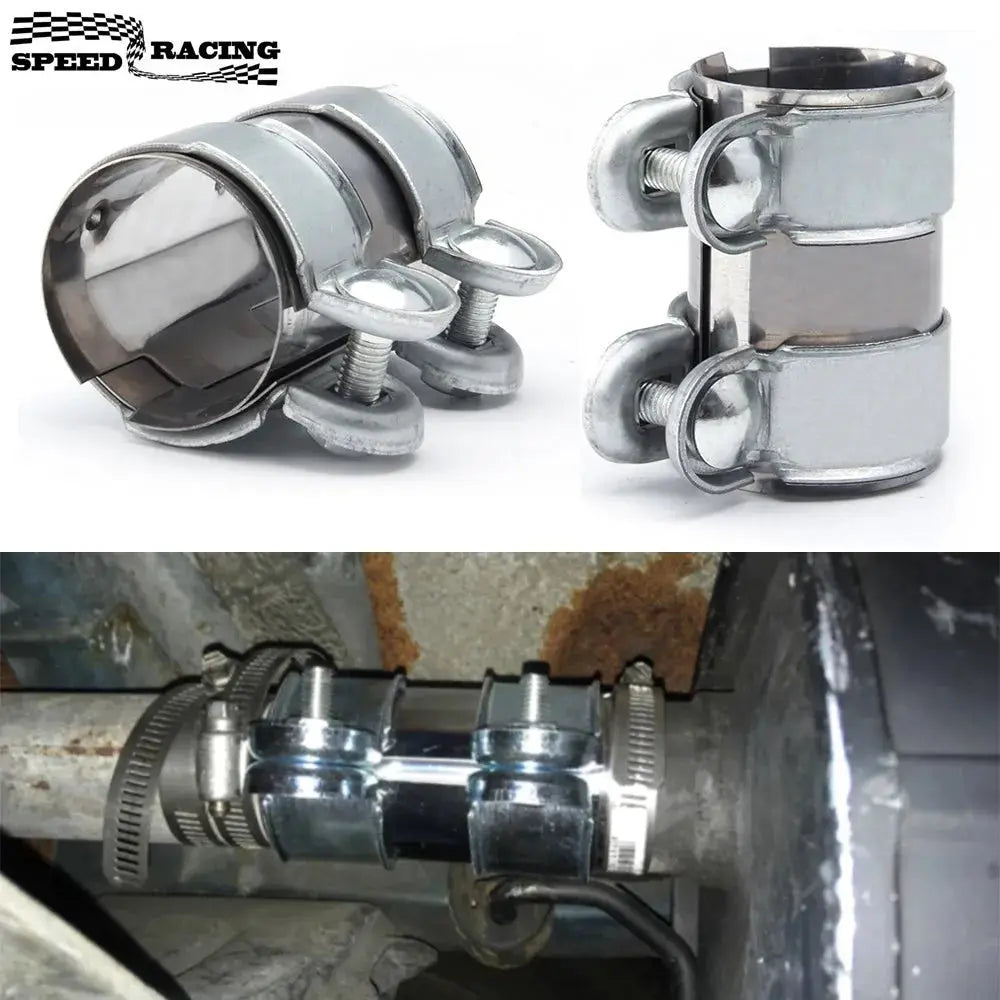 2inch/2.5inch Exhaust Clamp, Lap Joint+Bolts Band Flanges Clamp for Secure Sealing, for Mufflers Downpipes Catback Systems by InterCyprus Trading Ltd