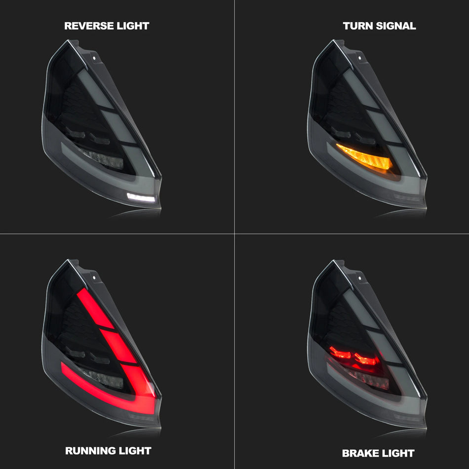 Zadné svetlá pre Ford Fiesta MK7 LED s dynamickými signálmi, Plug and Play zadná náhrada