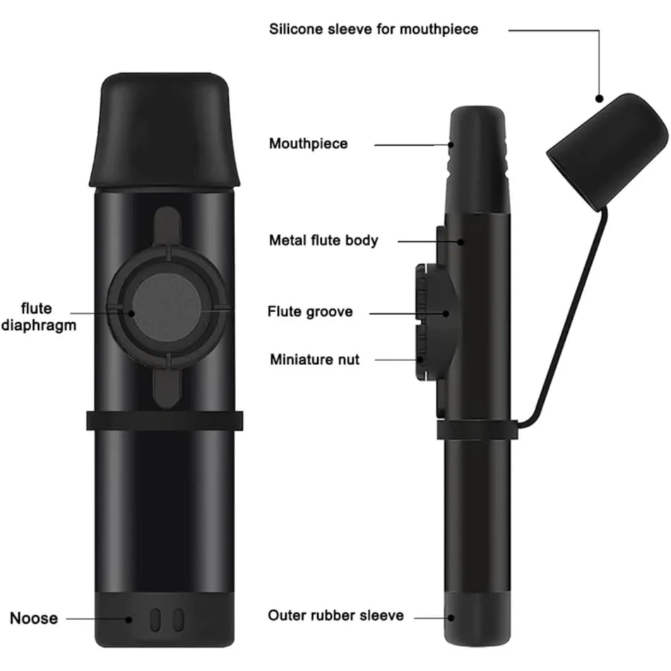 Metal Kazoos with 5 Extra Membranes, Adjustable Tone, Easy to Learn