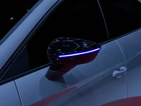 Smoked Black Yellow Streamer Turn Signal Mirrors For SEAT