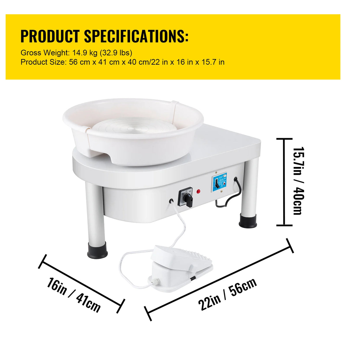 SucceBuy Pottery Wheel 25CM 280W - Removable Basin Included 25CM 280W / CZECH REPUBLIC