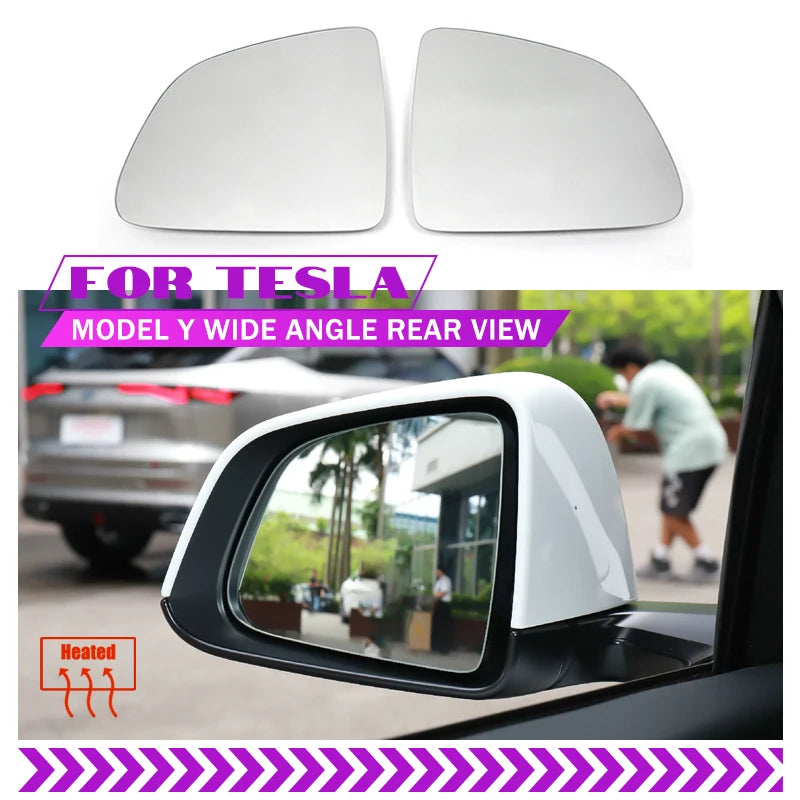 Reāls 1000R Sānu Spoguļa Stikls Tesla Model Y Pretatspīdums