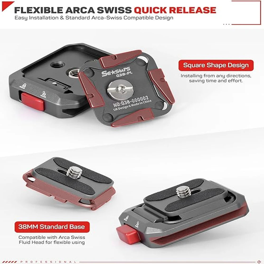 IFOOTAGE Q38 Aluminum Quick Release Plate &ndash; Ultra Light
