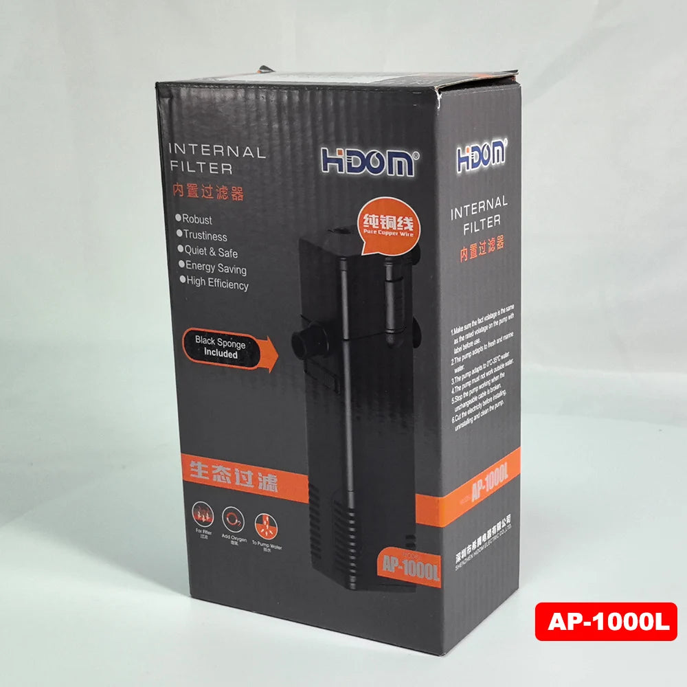 Low Level Water Submersible Filter Pump &ndash; Superior Filtration And Vertical Oxygenation For 40L To 250L Tanks AP-1000L 8W / EU Plug
