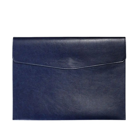 A4 A6 Leather Document Bag - Stylish &amp; Durable Office Briefcase dark blue-A4