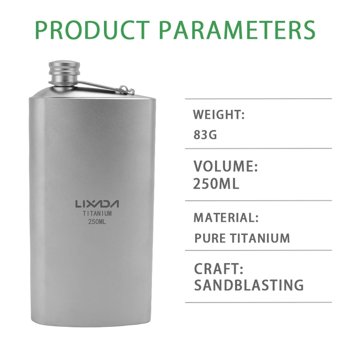 Titanium Whisky Flask 200ml &ndash; Leakproof For Outdoor Use