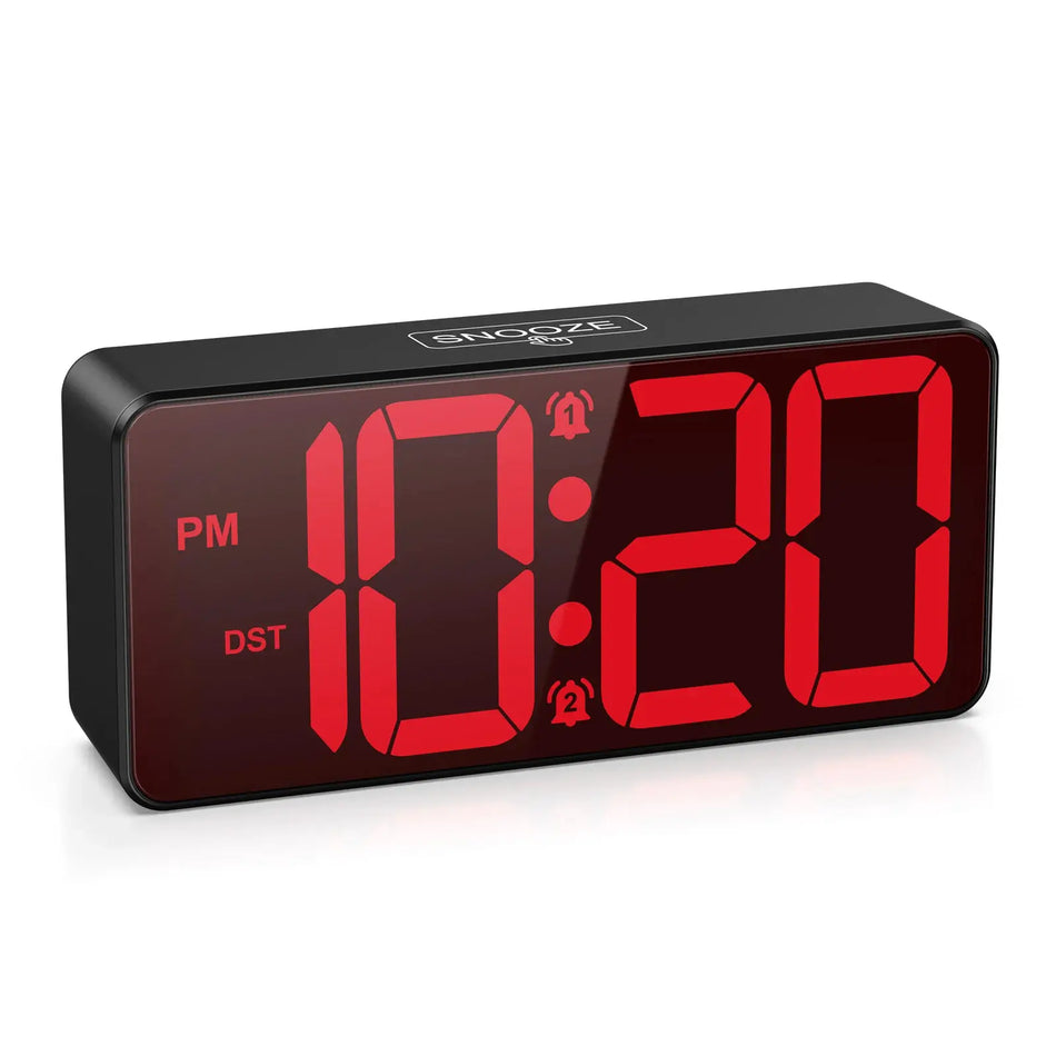 Digital Alarm Clock With Large LED Display, Battery Powered, Dual Alarm by InterCyprus Trading Ltd