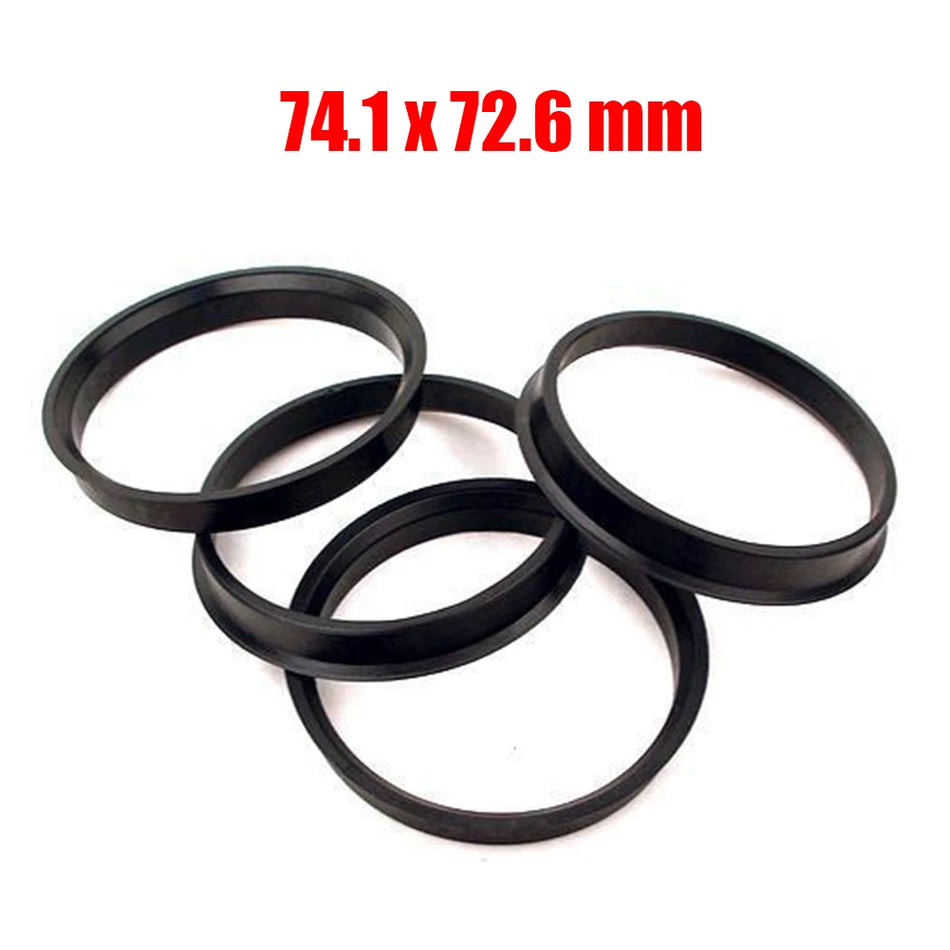 Hub centrinis žiedų rinkinys 74.1x72.6mm BMW, keturių centrinių tarpų tarpiklis, juodas
