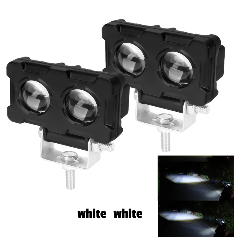 KEVANLY Dual Color LED Foglight &ndash; Super Bright Motorbike Illumination white white