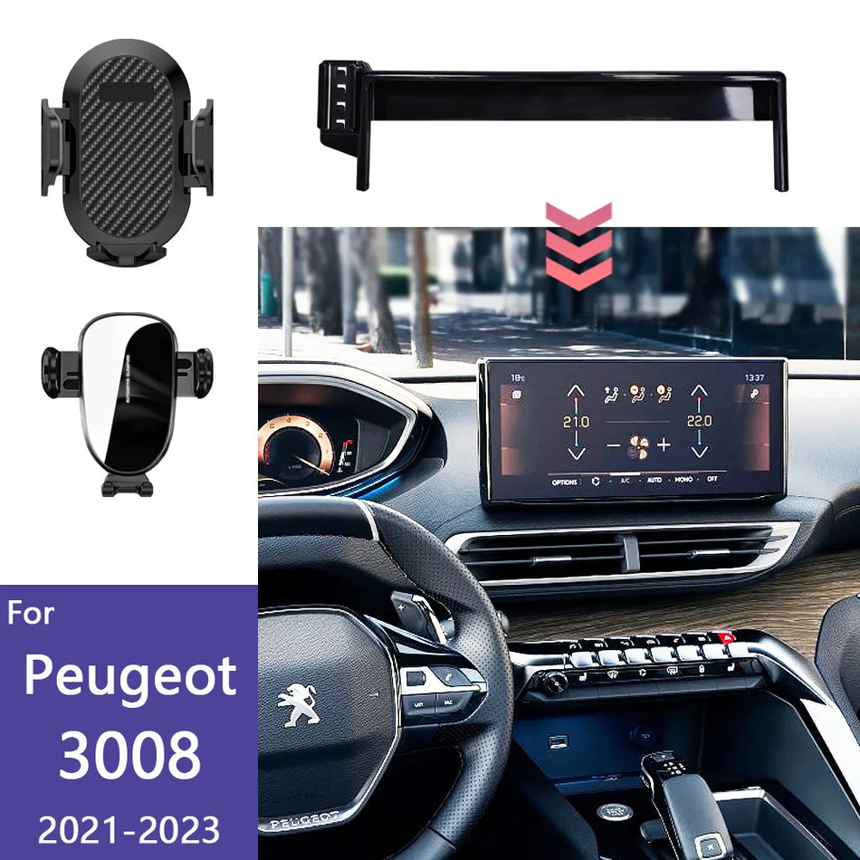 Telefonholder til Peugeot 3008 2021 2023 ti tommer trådløs opladnings bilholder system