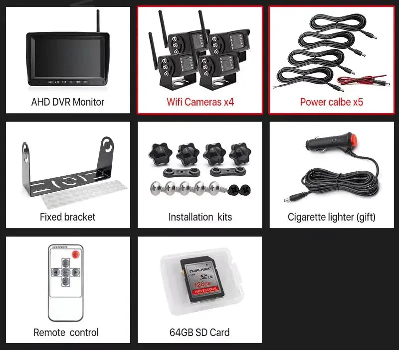 7 Inch AHD DVR Monitor Wireless Backup Camera With Night Vision For Trucks by InterCyprus Trading Ltd