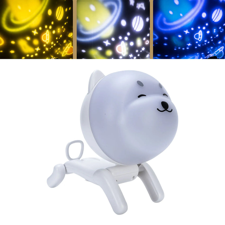 Dog Projector Night Lamp &ndash; Rotating LED Star Light