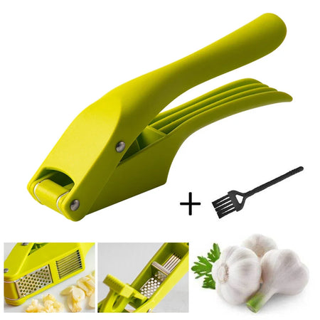 Garlic Press Slicer 2 In 1 &ndash; Eco-Friendly Kitchen Gadget Green