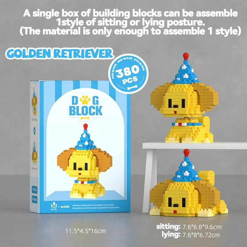 Cute Dog Building Blocks Set &ndash; Ideal Table Decor Gift GOLDEN RETRIEVER