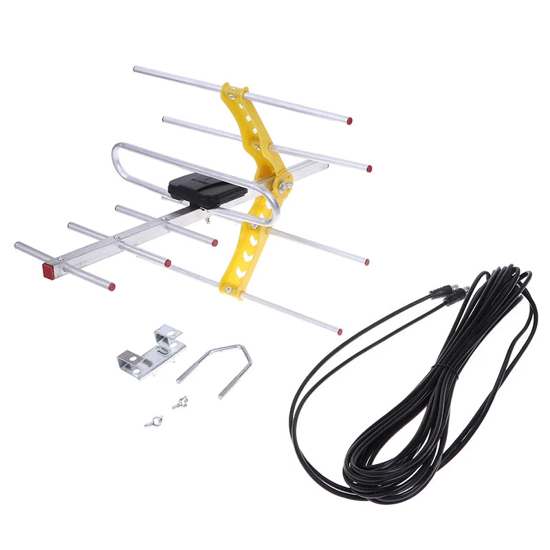 Outdoor 100 Mile Amplified 8 Yagi Antenna - HDTV 10dB Boost