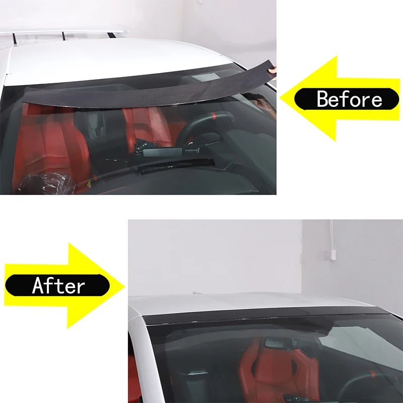 Prawdziwa górna listwa przedniej szyby z włókna węglowego do Corvette C8