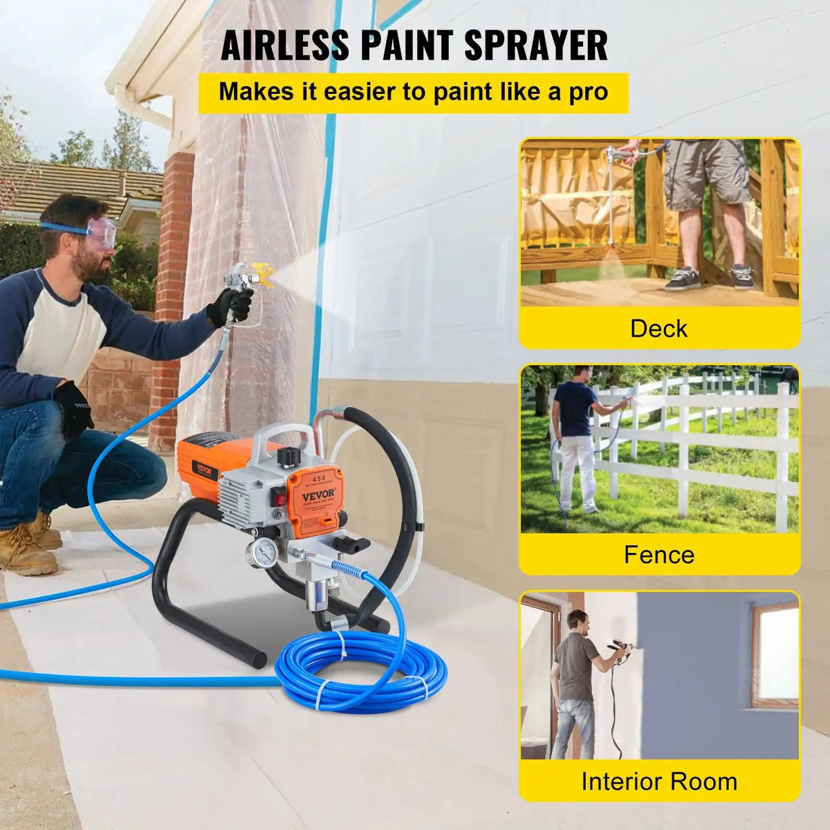 1500/1800W Airless Wall Sprayer &ndash; Adjustable Pressure