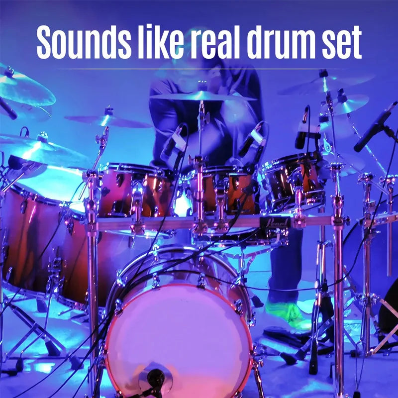 Portable Kids Electronic Drum Set with Speaker, Silicone Practice Kit
