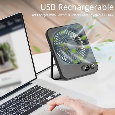 Mini Portable Desk Fan USB Rechargeable Desktop Fan &ndash; Quiet