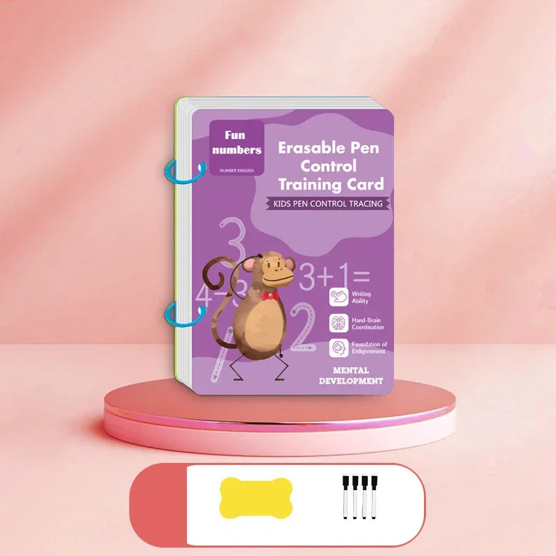 Reusable Montessori Magic Practice Workbook for Kids - Tracing &amp; Drawing Educational Tool Fun numbers