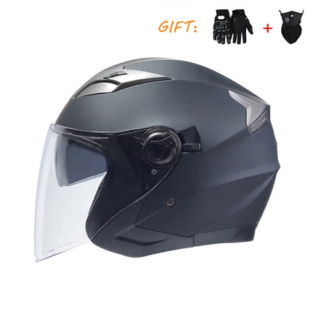 BLDC 3/4 Open Face Motorcycle Helmet with Dual Visor for Men and Women 6 / M