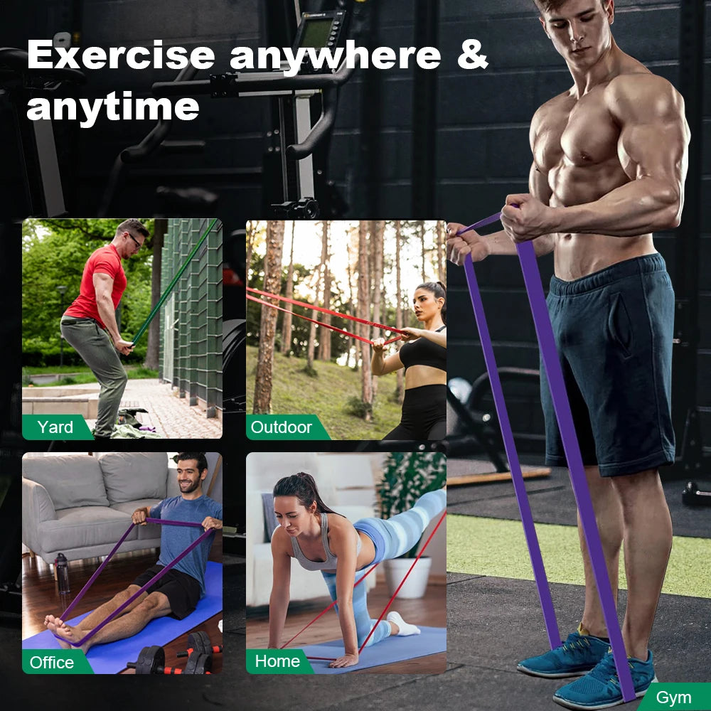 5-120lbs Fitness Resistance Bands for Boxing, Agility Training, Yoga, Pilates, Home Gym