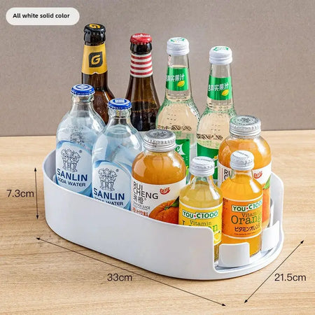 360 Rotating Refrigerator Storage Box Multifunctional Spice Organizer Simple Drink Tray for Kitchen Countertop by InterCyprus Trading Ltd