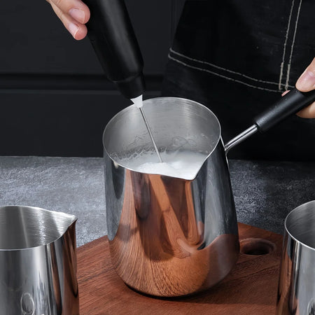 Coffee Milk Frothing Pitcher &ndash; Premium 304 Stainless Steel Design