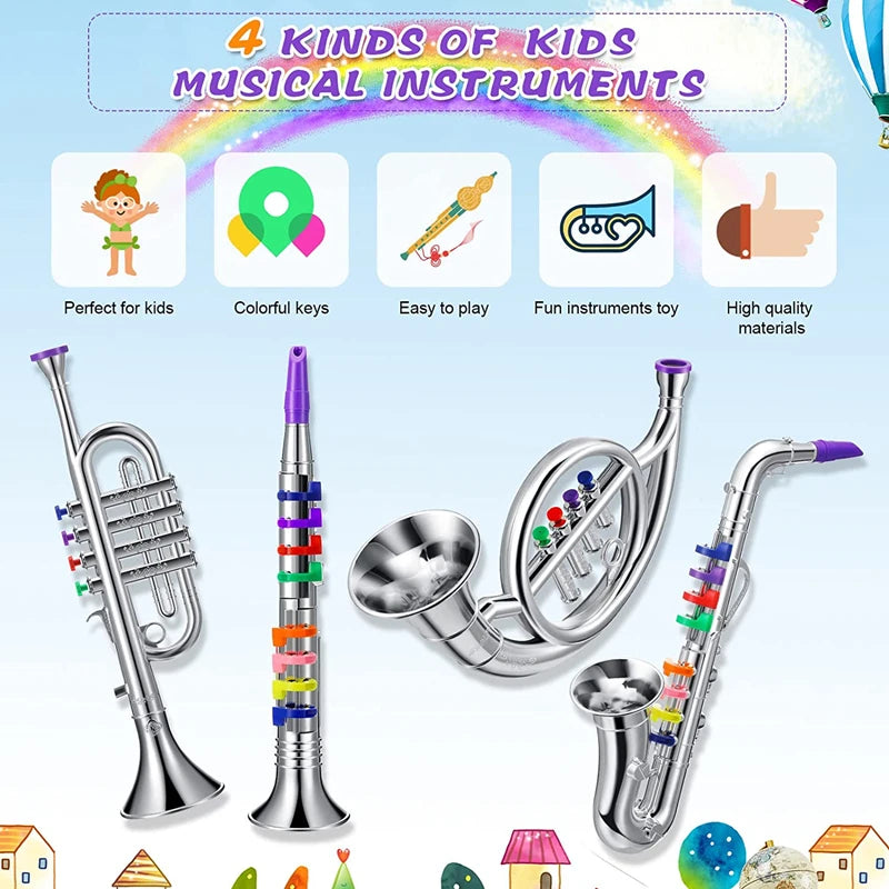 Children's Educational Toy Trumpet, Clarinet &amp; Saxophone Simulation Instruments for Early Learning