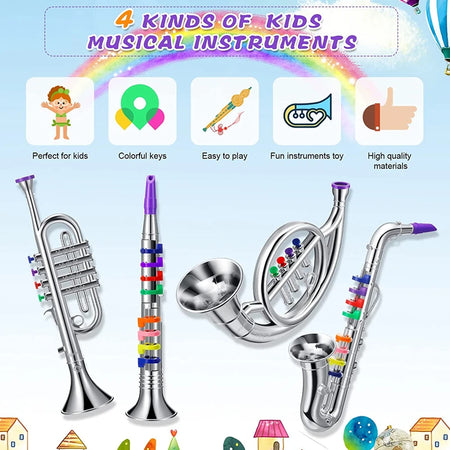 Children's Educational Toy Trumpet, Clarinet &amp; Saxophone Simulation Instruments for Early Learning