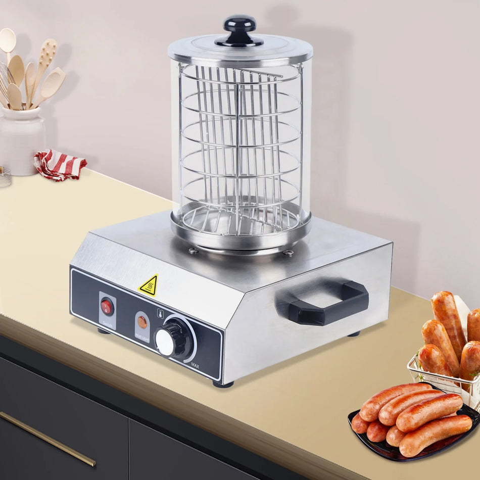 350W Hot Dog Warmer 220V Adjustable Temperature Stainless