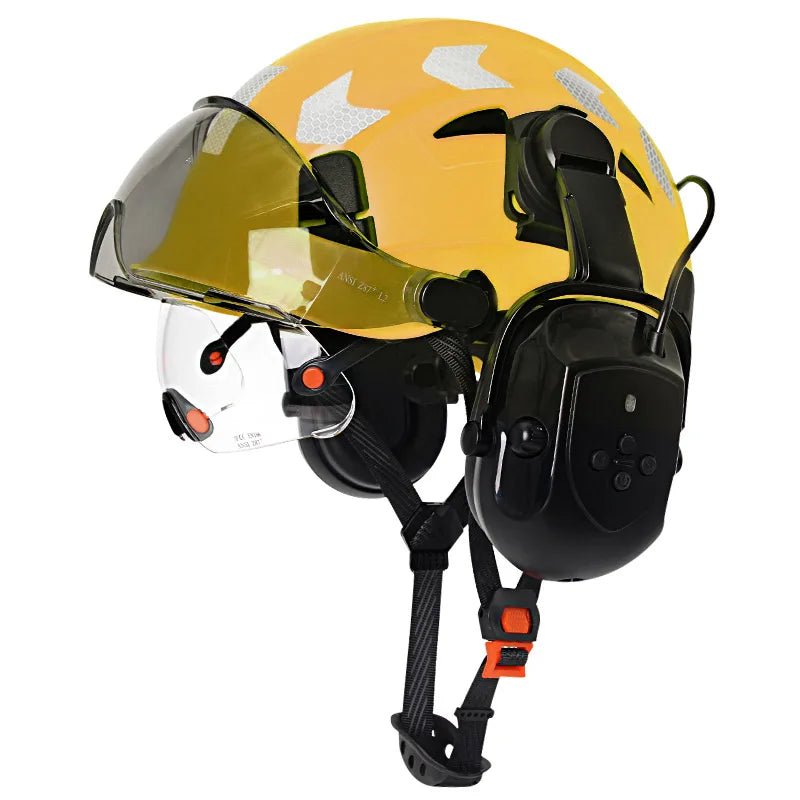SF06 CR08 Construction Helmet Bluetooth 5.0 &ndash; Noise Guard CR08 E with earmuffs