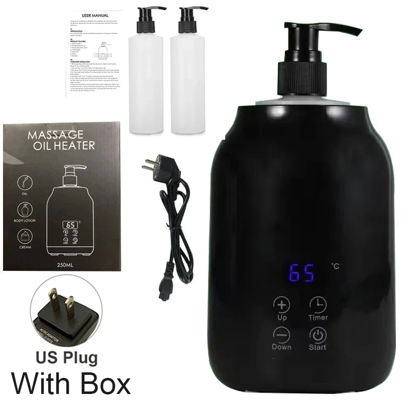 Massage Oil Heater With LED Screen &ndash; Digital Display Black-US Plug