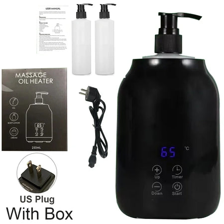 Massage Oil Heater With LED Screen &ndash; Digital Display Black-US Plug