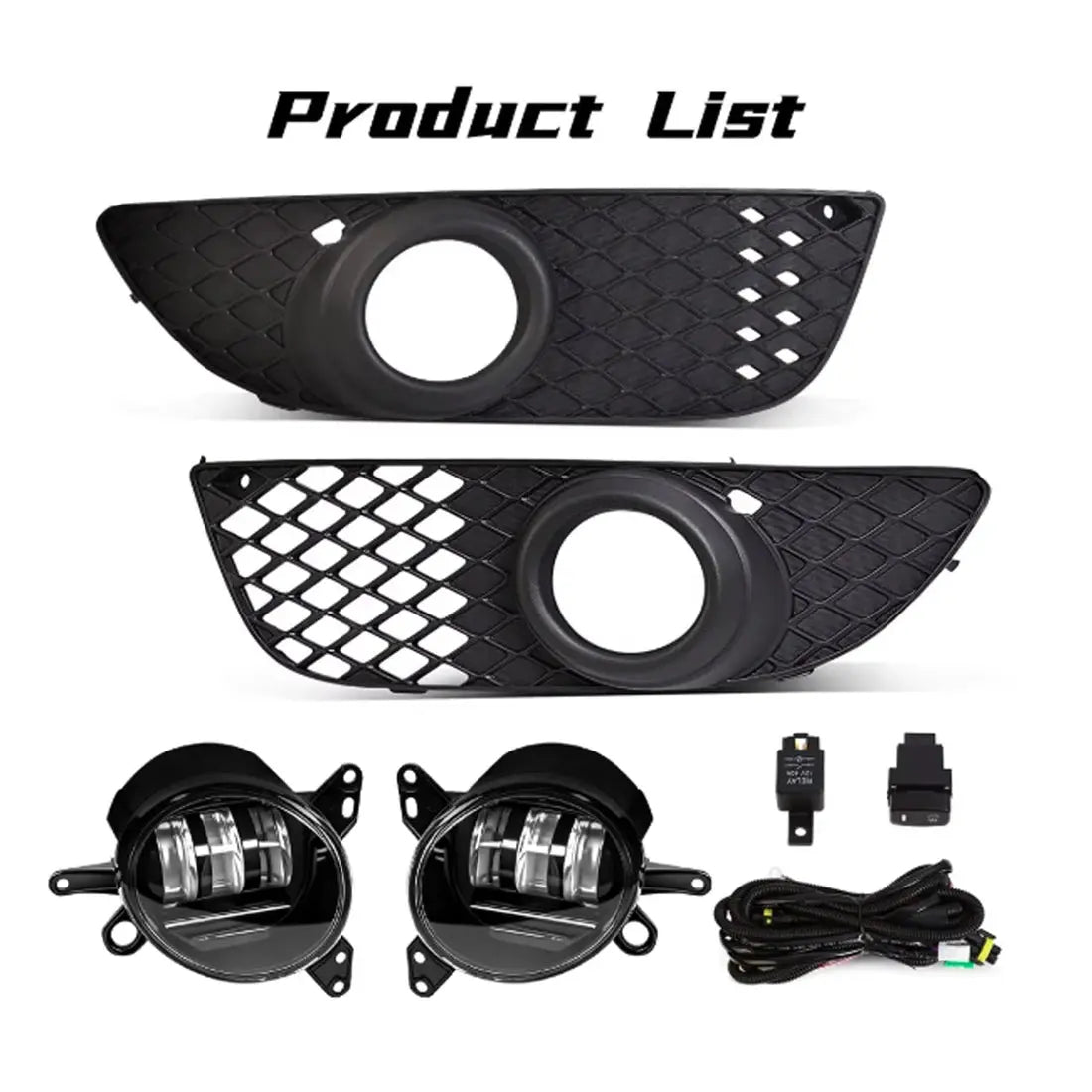 Fog Lights For Mitsubishi Lancer 2008 2009 2010 2011 2012 2013 Fog Lamp Harness Switch Front Driving Bumper Grille Super Bright by InterCyprus Trading Ltd