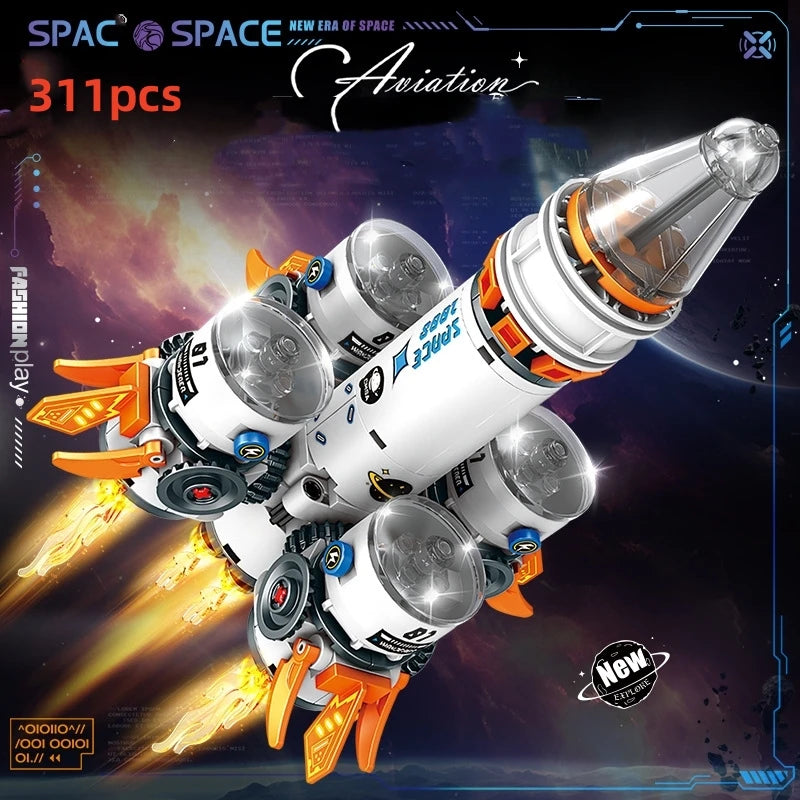 HOVFELER City Shuttle Satellite Rocket Building Blocks Set with Astronaut Figure 311Pcs Without Box / CHINA