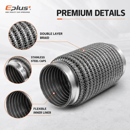 Universal Automotive Chain Link Mesh Exhaust Hose Stainless Steel Braided Flexible Bellows for Car Exhaust System Replacement by InterCyprus Trading Ltd