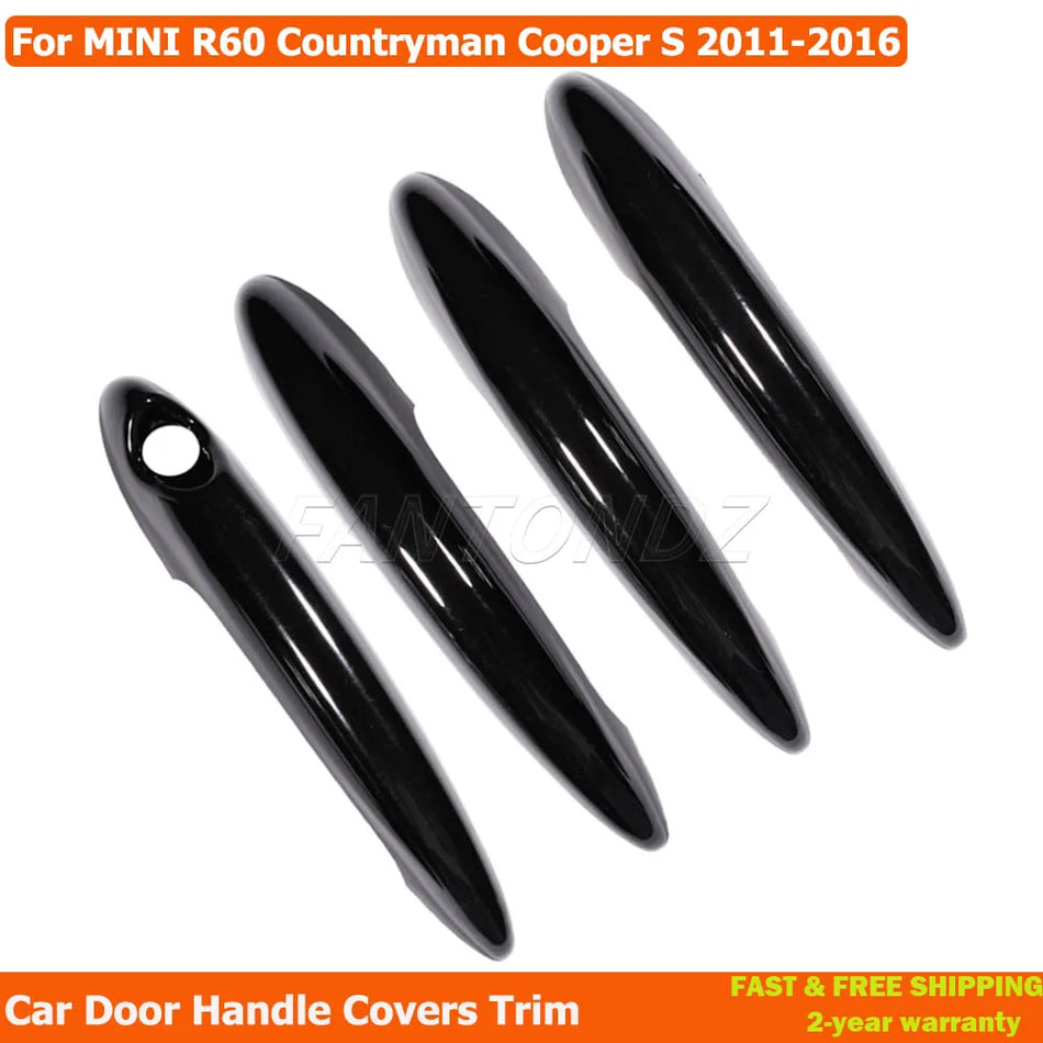 4 Piezas de cubiertas de manijas de puerta negras brillantes para Mini R60 Countryman