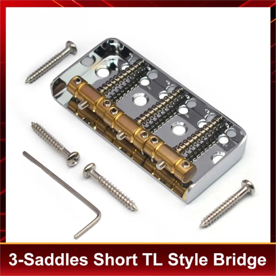 Dreisattel-Tele-Gitarrenbrücke aus Messing 76,5x35,5mm für Telecaster