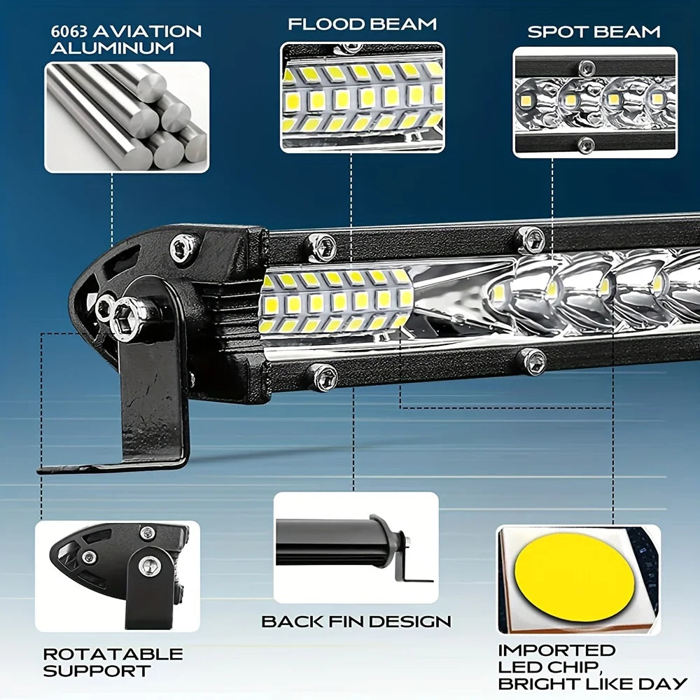10 And 20 Inch LED Light Bar Off Road &ndash; Bright Flood Beam