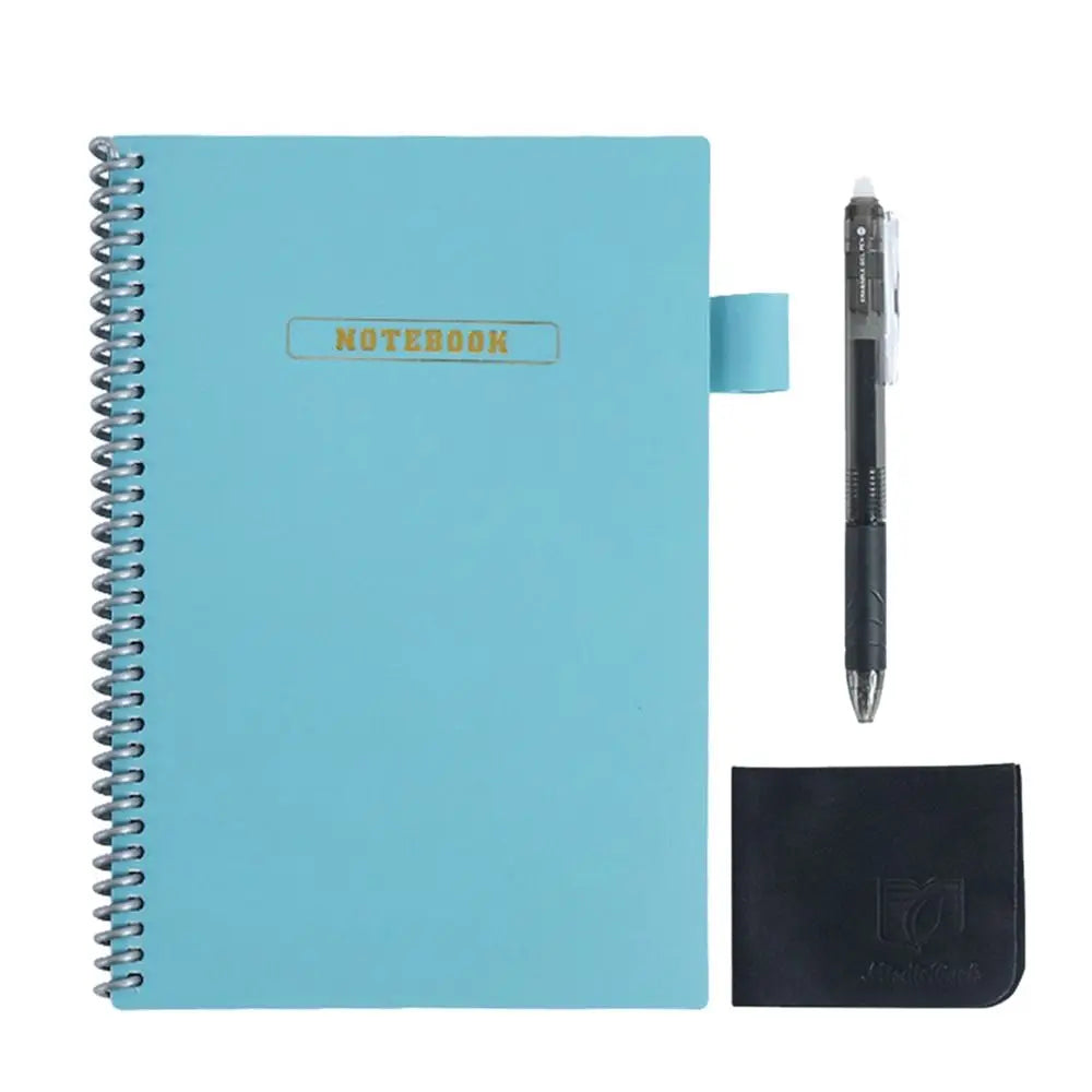 A5 Erasable Notebook Paper Reusable Smart Wirebound Notebook Portable Waterproof Notepad green