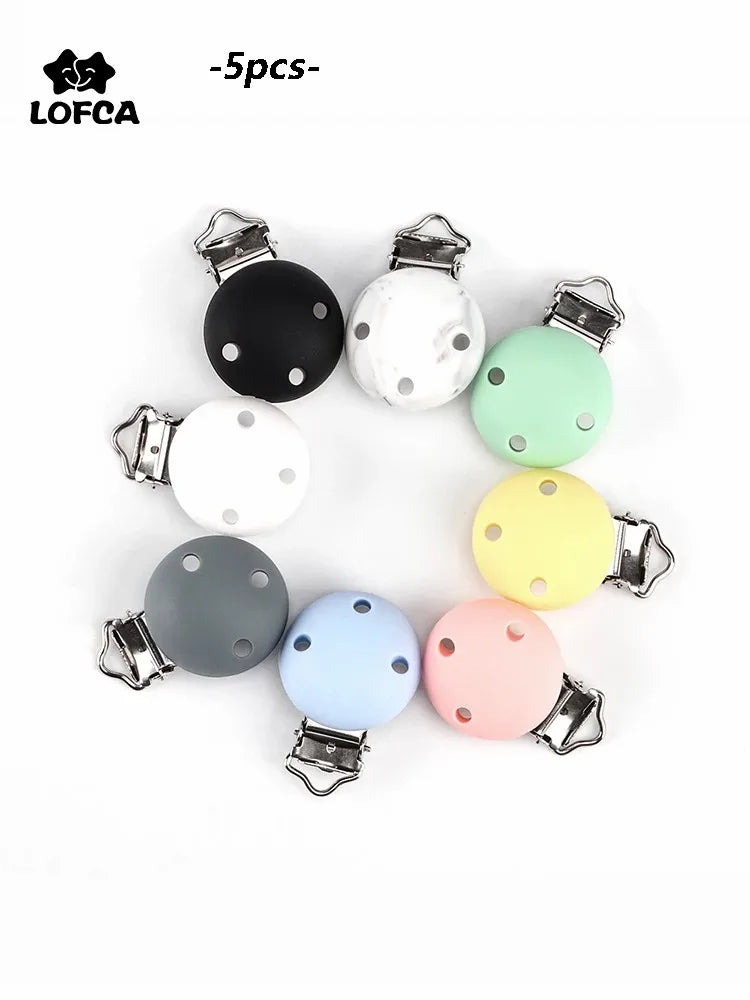 Lofca 5-Pack Silicone Baby Pacifier Clips - Safe &amp; Stylish Teething Gifts